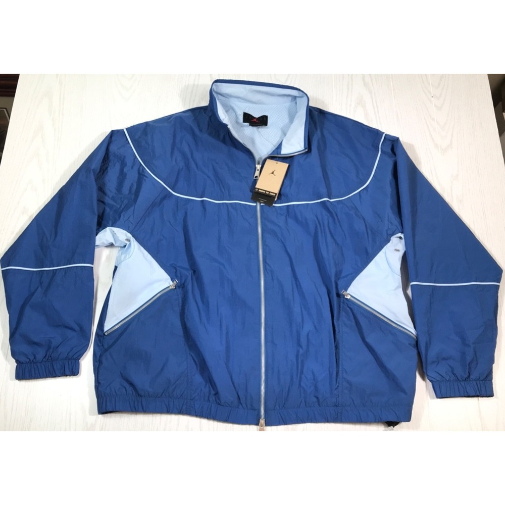 Nike Jordan Windbreaker Jacket Men XXL Blue Full Zip Basketball DV7624-485 New